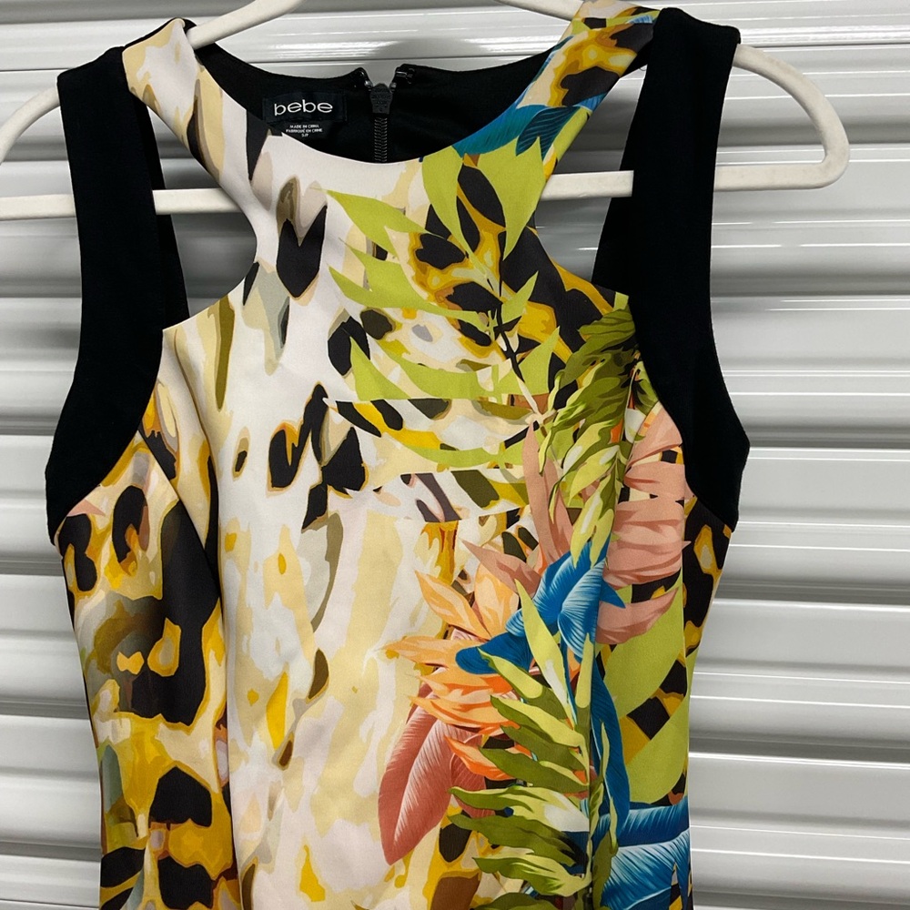 Bebe Black And Multicolor Patterned Mini Dress - image 3